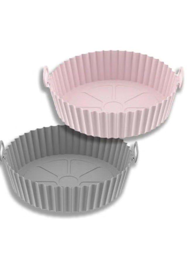 8-Inch Reusable Air Fryer Silicone Pot, Food-Grade BPA-Free, Compatible with 3-5QT Air Fryers, Non-Stick & Easy to Clean (Suitable for Middle East Kitchens) - Image 1