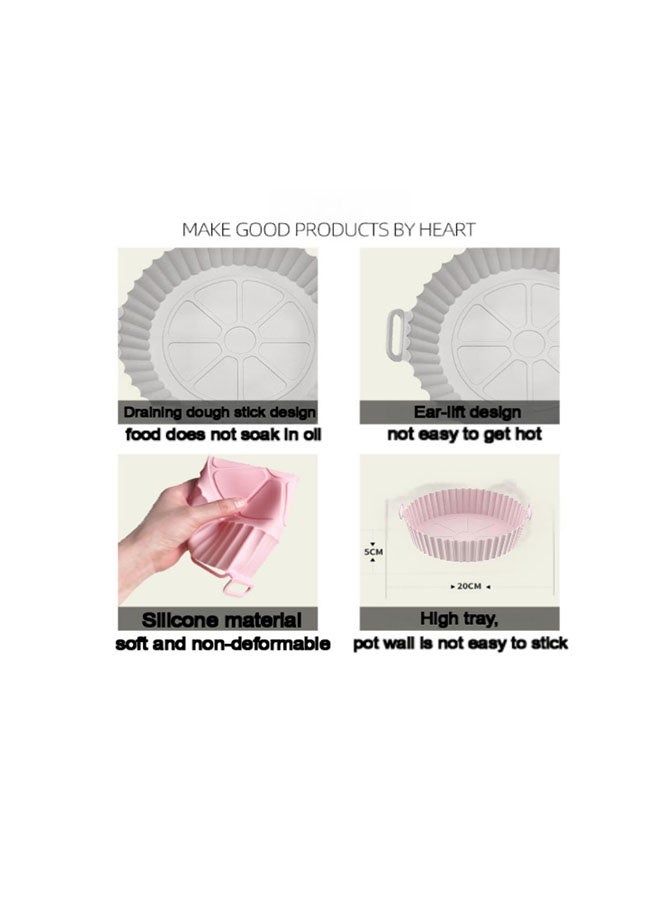 8-Inch Reusable Air Fryer Silicone Pot, Food-Grade BPA-Free, Compatible with 3-5QT Air Fryers, Non-Stick & Easy to Clean (Suitable for Middle East Kitchens) - Image 3