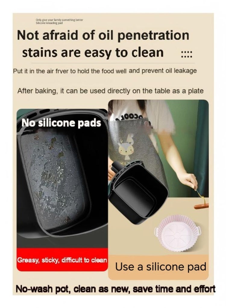 8-Inch Reusable Air Fryer Silicone Pot, Food-Grade BPA-Free, Compatible with 3-5QT Air Fryers, Non-Stick & Easy to Clean (Suitable for Middle East Kitchens) - Image 5