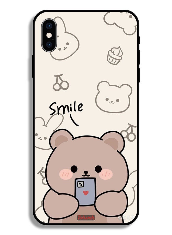 Tolwak Apple iPhone XS Protective Case Smile Bear Art - Image 2