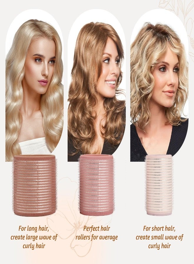 xnicx 9pcs Ceramic Ionic Thermal Hair Rollers,Self-Grip Hair Roller Set Hair Curlers,Rollers Hair Curlers to Sleep In for Hair Blowout Look,Salon Quality for Long Short Hair(Brown Pink White) - Image 3