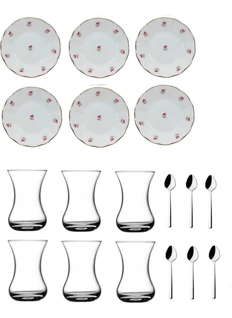 Paşabahçe 18 Piece Hercai Mineli Persian Tea Cup Set 18-Hercai-Porland