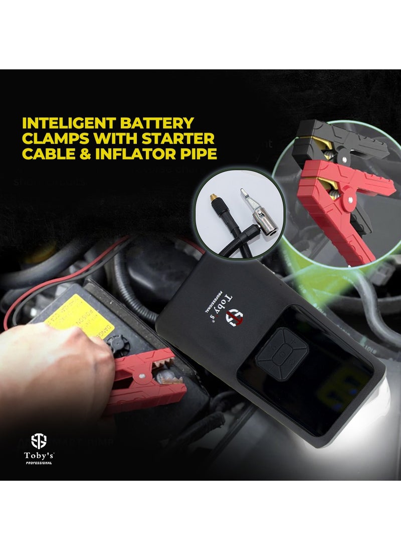 Toby's Toby’s X13 10000mAh and 37WH Power Bank Powerful Jump Starter with Air Inflator Pump for Cars  - Image 3