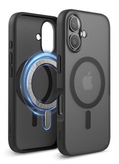Elago Magnetic Hybrid for iPhone 16 Compatible with MagSafe Case Cover - Soft Feeling Dark Gray Black 
