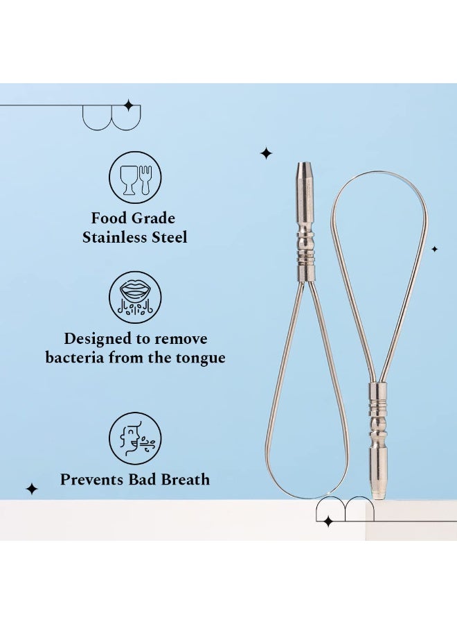 Perfora Copper & Silver Tongue Cleaner Combo for Men & Women | For Fresh Breath & Bacteria Removal | Improved Taste Sense & Oral Hygiene 100% Pure Indian Copper Tongue Scraper To Prevent Bad Breath - Image 4