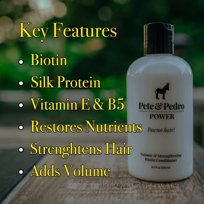 Pete & Pedro POWER CONDITIONER - Volume & Strengthening Biotin Daily Conditioner For Men With Fine or Thinning Hair | All Hair Types, Helps Make Fuller, Thicker, & Healthier | Shark Tank, 8.5 oz. - Image 2