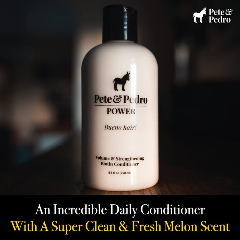 Pete & Pedro POWER CONDITIONER - Volume & Strengthening Biotin Daily Conditioner For Men With Fine or Thinning Hair | All Hair Types, Helps Make Fuller, Thicker, & Healthier | Shark Tank, 8.5 oz. - Image 3