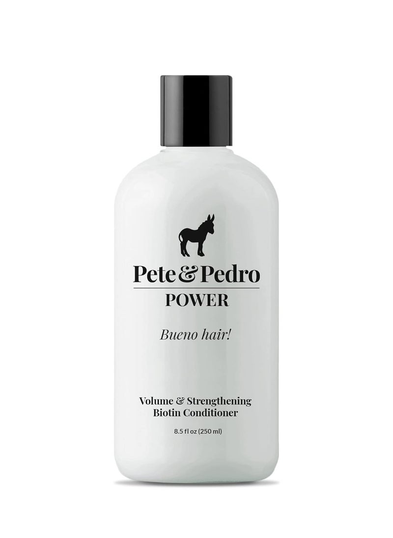 Pete & Pedro Pete & Pedro POWER CONDITIONER - Volume & Strengthening Biotin Daily Conditioner For Men With Fine or Thinning Hair | All Hair Types, Helps Make Fuller, Thicker, & Healthier | Shark Tank, 8.5 oz.  - Image 1