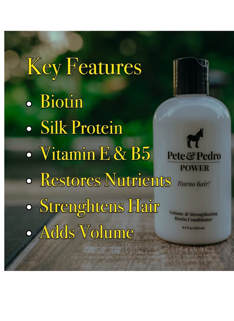 Pete & Pedro Pete & Pedro POWER CONDITIONER - Volume & Strengthening Biotin Daily Conditioner For Men With Fine or Thinning Hair | All Hair Types, Helps Make Fuller, Thicker, & Healthier | Shark Tank, 8.5 oz.  - Image 3