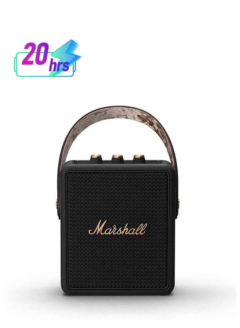 Marshall Stockwell II Wireless Portable Bluetooth 20+ Hours 20W Speaker Black/Brass - Image 1