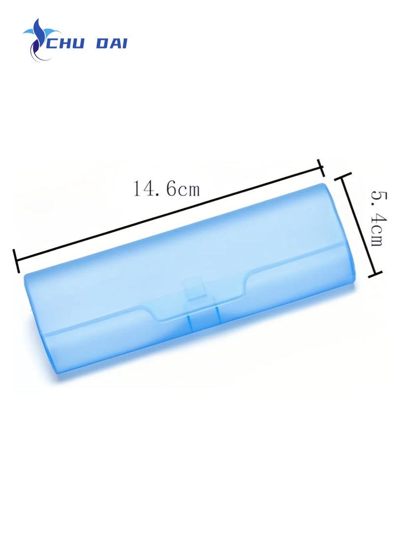 قطعتان من حافظة النظارات الشمسية البلاستيكية الشفافة المحمولة، لون عشوائي