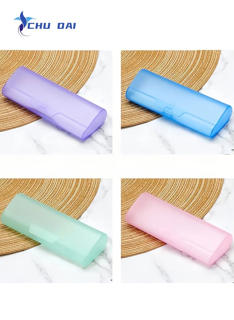 قطعتان من حافظة النظارات الشمسية البلاستيكية الشفافة المحمولة، لون عشوائي