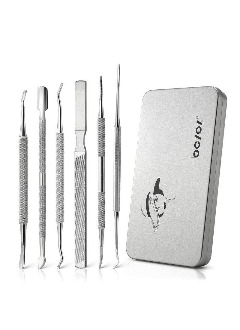 BEZOX BEZOX Ingrown Toenail Removal Tool Kit – Toenail File and Toenail Lifter, Stainless Steel Toenail Kit Pedicure Tools - 7PCS Nail Correction Tool Set 
