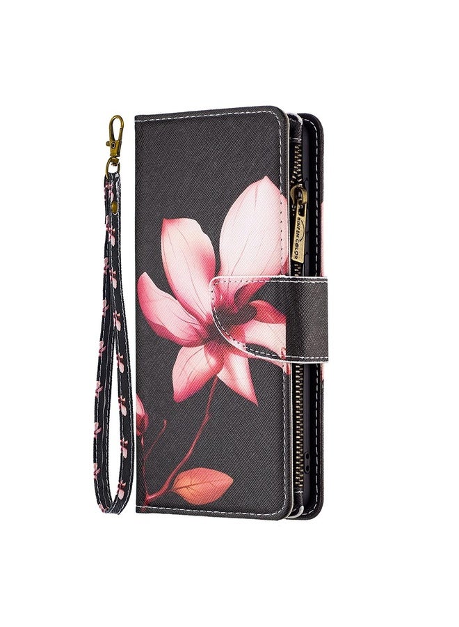 HuHa For Motorola Moto G62 Colored Drawing Pattern Zipper Leather Phone Case(Lotus)  - Image 2