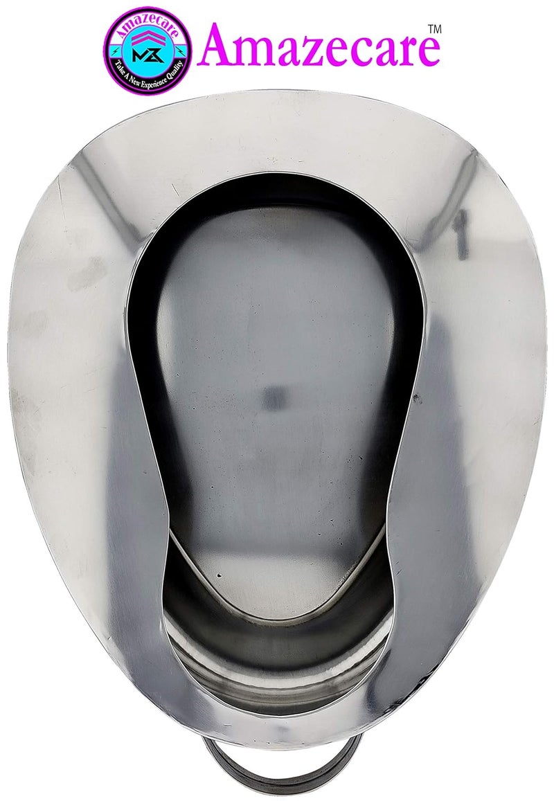 Amazecare ™ Medical Reusable Female Bed Pan With Lid Made From Heavy Stainless Steel - Image 4