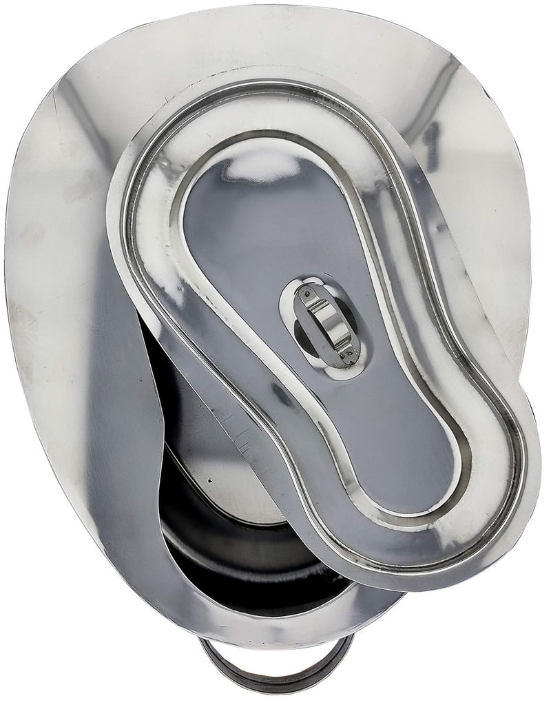 Amazecare ™ Medical Reusable Female Bed Pan With Lid Made From Heavy Stainless Steel - Image 1