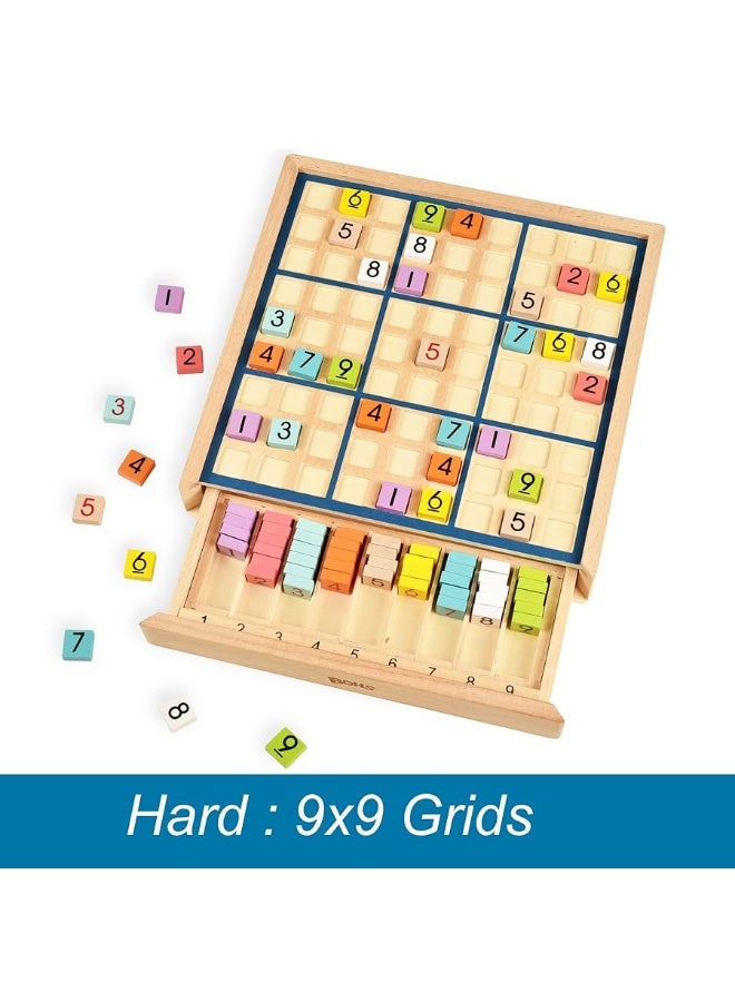 BOHS Wooden Rainbow Sudoku  3 in 1 Easy to Hard  with Book of 320 Sudoku Puzzles  Desktop Brain Teaser Game Toys - Image 2