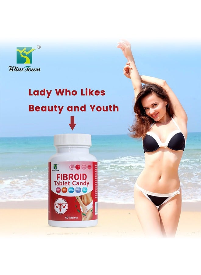 Wins Town Fibroid Tablet Candy, 1000 mg Nutritional Supplement Sugar Tablet for Women, Naturally Helps in Shrinking Fibroids and Ovarian Cysts, 60 Tablets - Image 4