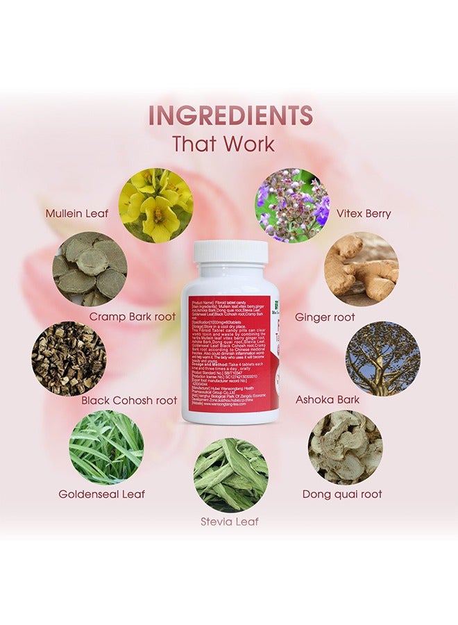 Wins Town Fibroid Tablet Candy, 1000 mg Nutritional Supplement Sugar Tablet for Women, Naturally Helps in Shrinking Fibroids and Ovarian Cysts, 60 Tablets - Image 3