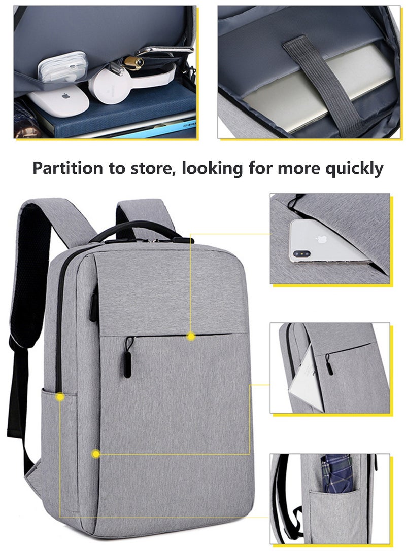 Laptop Backpack 15.6 Inch, Business Travel Backpack with USB Charging Port, Lightweight Bag for Work Study Office - Image 4