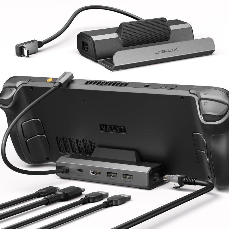 JSAUX Upgraded Docking Station 4K@120Hz for Steam Deck OLED/ROG Ally X/Legion Go/MSI Claw, 5-in-1 Steam Deck Dock with HDMI 2.1, 100Mbps Ethernet, USB 2.0 and 100W Charge for Steam Deck LCD-HB0602 - Image 1
