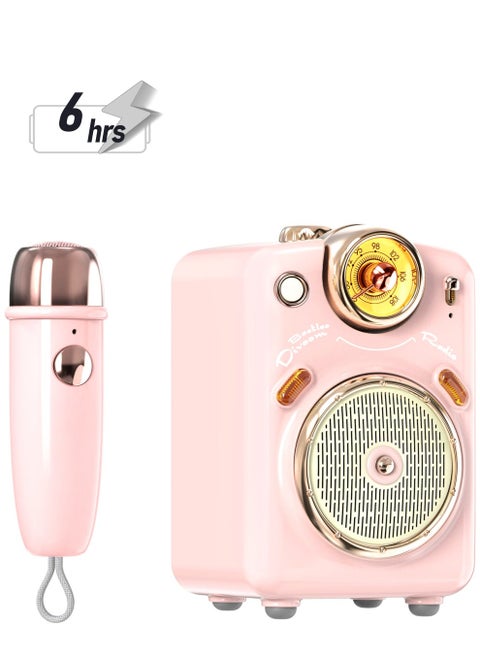Fairy OK Retro Mini Karaoke Bluetooth Speaker Portable Bluetooth Speaker Pink