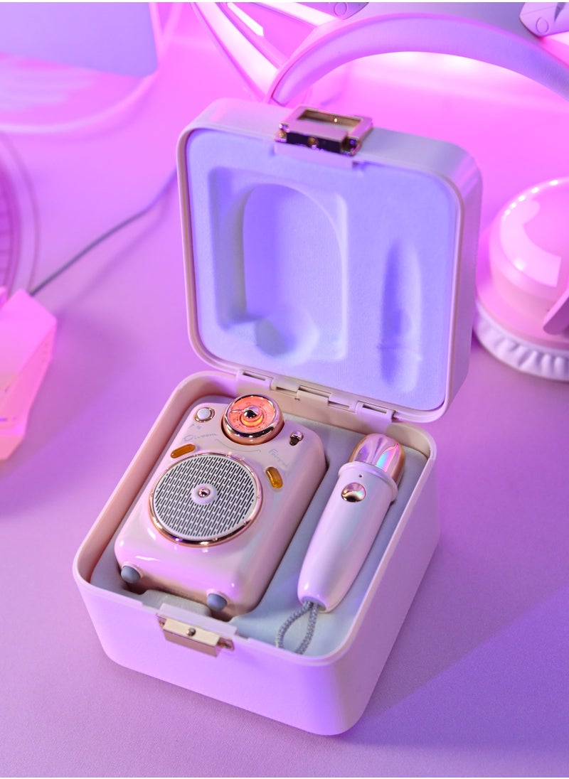 Fairy OK Retro Mini Karaoke Bluetooth Speaker Portable Bluetooth Speaker Pink