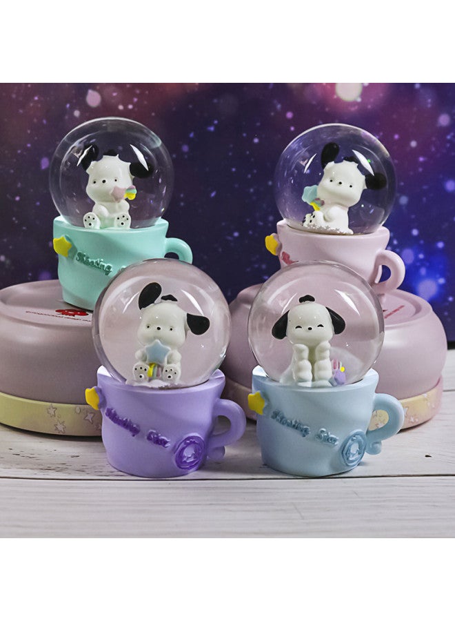 Creative Unicorn Flash Light Resin Love Crystal Ball Ornaments With Snowflake Cute Girl's Best Friend Birthday Gift-Color:3080 Plants Single Random Medium Hand-cranked Snow + Lanterns - Image 4