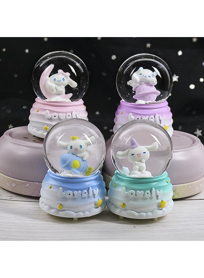 Creative Unicorn Flash Light Resin Love Crystal Ball Ornaments With Snowflake Cute Girl's Best Friend Birthday Gift-Color:3080 Plants Single Random Medium Hand-cranked Snow + Lanterns - Image 3
