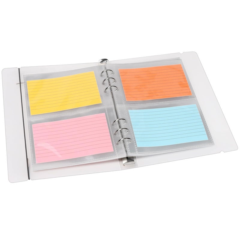 Bercoor 3 x 5 Index Card Holder, 120 Card Sleeves, Holds 240 Pieces Cards, Organizer Pouches Book Binder for Note, Study and Recipe ï»¿ - Image 1