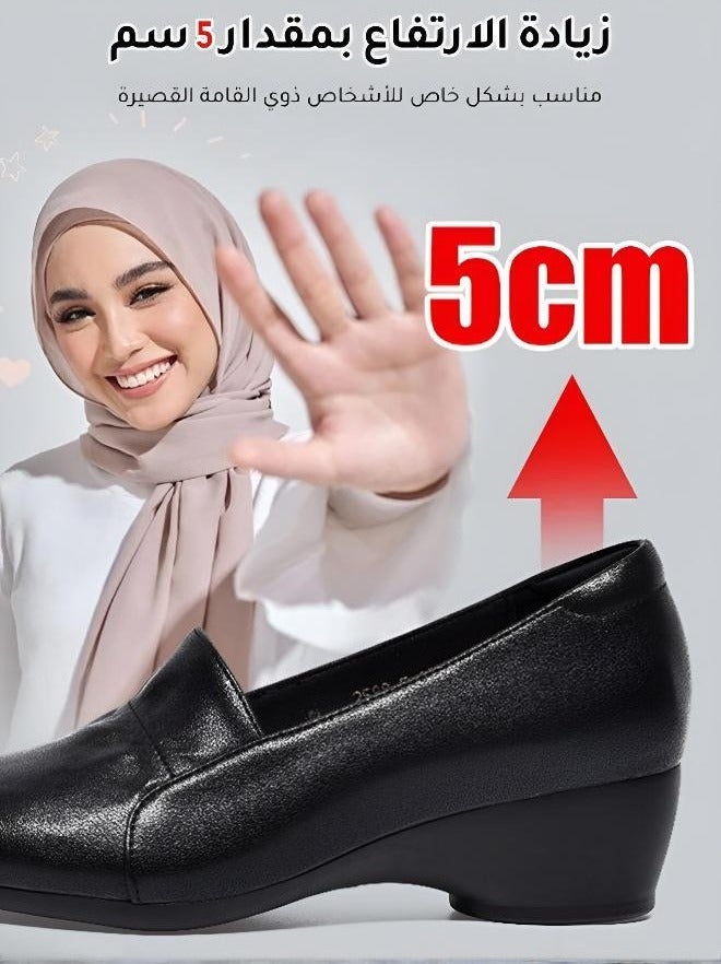 Simple & Incredibly Comfortable Women's Shoes, Women's Wedge Loafers, Square Toe, 3-4cm Low Wedge Heel, Comfortable Office & Daily Walking Shoes, Versatile for Formal & Casual Wear - Image 5