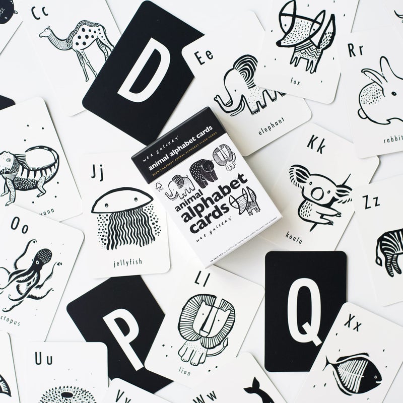 Wee Gallery Educational Flashcards For Babies  Black And White Animal Alphabet Learning Cards  Double Sided  Ideal For Visual Stimulation  Cognitive Development In Babies And Toddlers - Image 5