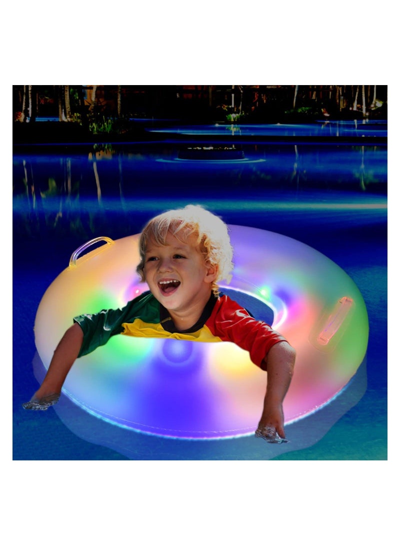 Y&D SYOSI LED Inflatable Pool Float, Adult Float Tube, Swim Ring, Water Fun Large Blow Up Summer Beach Swimming Raft, for Kids - Image 5