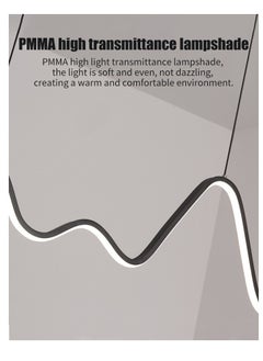 Sumkyle Modern Minimalism Wave Shape Pendant Light, Dimmable Chandelier With Remote Control, Celling Light With Romantic Starlight projection Suitable For Bedrooms Dining Rooms  - Image 5