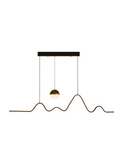Sumkyle Modern Minimalism Wave Shape Pendant Light, Dimmable Chandelier With Remote Control, Celling Light With Romantic Starlight projection Suitable For Bedrooms Dining Rooms  - Image 3