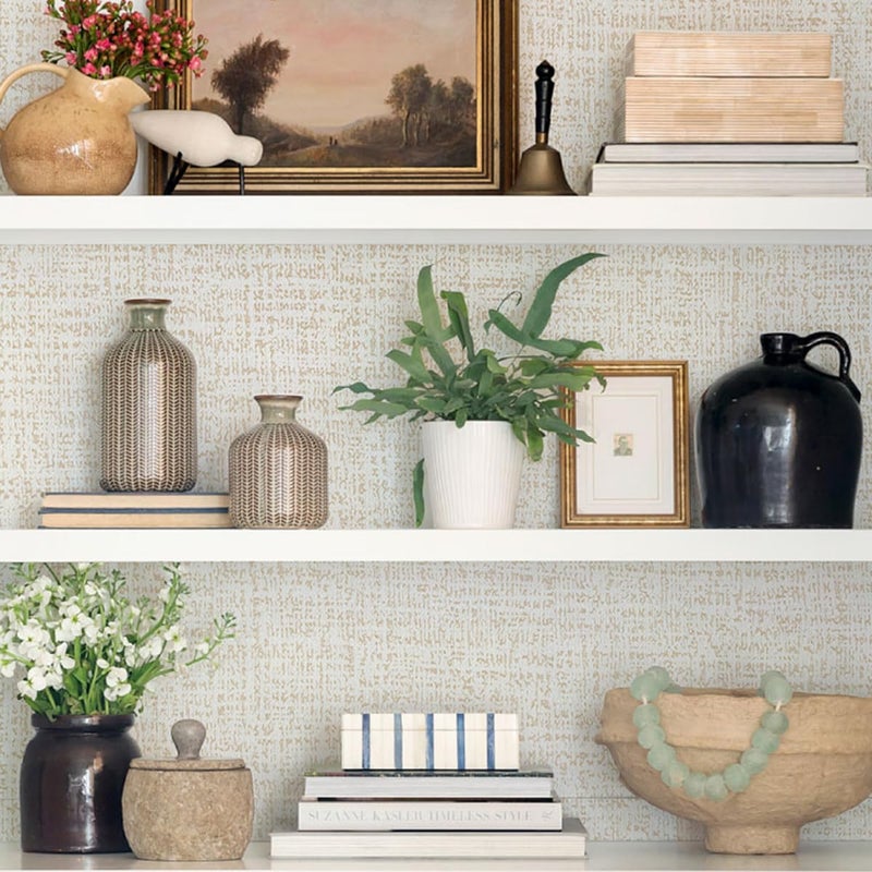 lenify Beige Wallpaper Grasscloth Peel and Stick Wallpaper Contact Paper for Walls 17.7inx118.1in Textured Wall Paper Vinyl Grasscloth Removable Faux Linen Peel and Stick Beige Self Adhesive Vinyl - Image 5
