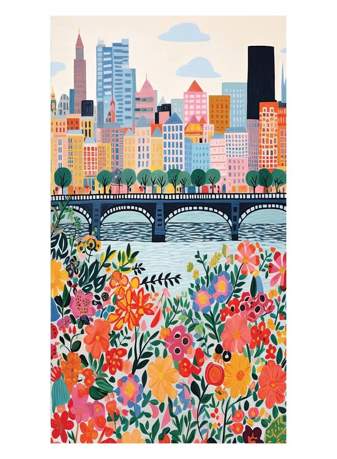 Rose Art RoseArt - Vertical Visions - City Flowers 500 Piece Jigsaw Puzzle - Stunning Cityscape and Floral Design Puzzle for Adults - Image 1