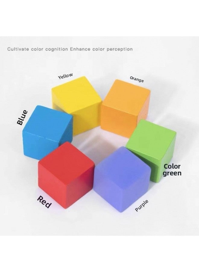 Cube Building Blocks Mathematics Teaching Aids Primary School Wooden Cubic Cube Small Square Assembled Kindergarten Children's Toys Wholesale