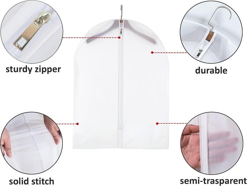 MsKitchen Clear Plastic Garment Bags - Dustproof & Waterproof Storage for Clothes, Suit, Dress, Coat - Image 3