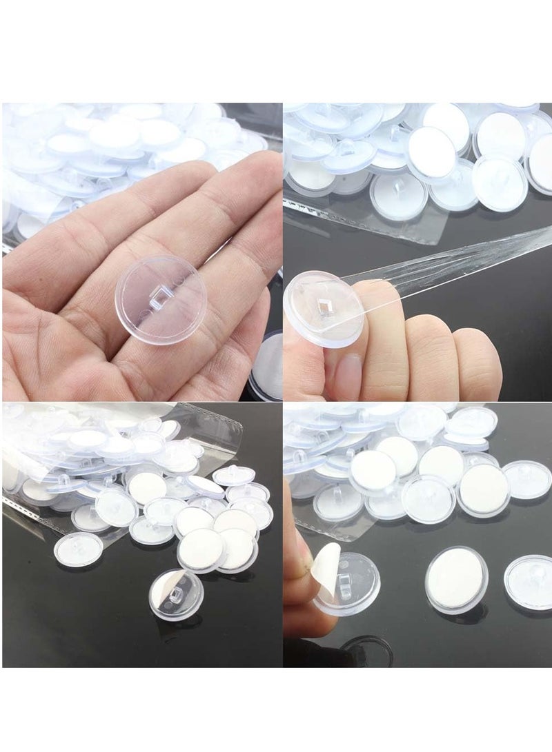 KASTWAVE 50 Pack Self Adhesive Wall Hook Sticky Ceiling Hooks, Transparent Seamless Wall Hooks Ceiling Suspension, Suitable for Party Decoration Accessory Kitchen Bathroom Hanging - Image 3