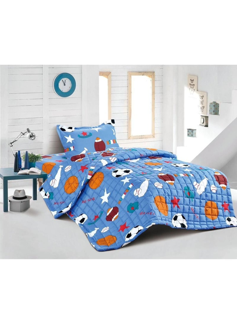 مينج لي مفرش اطفال سرير نفر    مضغوط مكون من 3 قطع/ ازرق