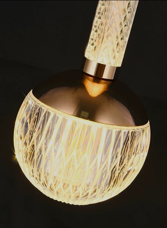 BUY4LESS -  Modern Lighting, Double pendent, Light, Acrylic LED pendent, French Gold Color, 28x18 cm, Suitable for bedroom and mirror side, caffe shop , Adjustable height - Image 5
