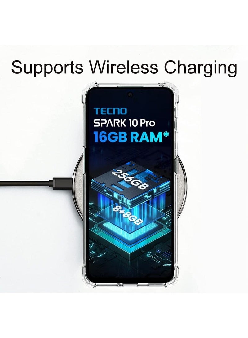 Tecno spark 10 Pro 4G Case Cover with Anti Fingerprint and Scratch Prevention Shockproof Soft Four Conor Airbags Back Cover with Lens Camera All Body Protection - Image 3