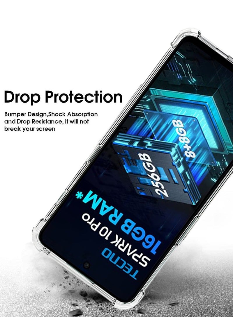 Tecno spark 10 Pro 4G Case Cover with Anti Fingerprint and Scratch Prevention Shockproof Soft Four Conor Airbags Back Cover with Lens Camera All Body Protection - Image 4