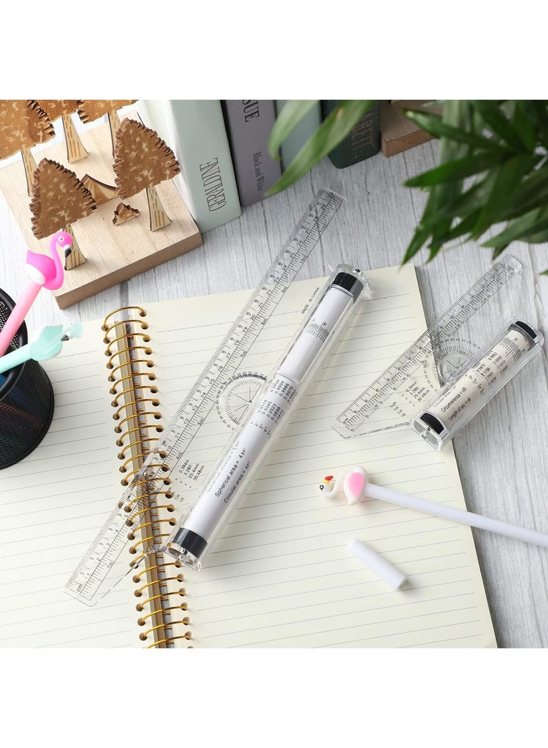 Zikra متر دو قطع بلاستيكي قابل للقياس، مسطرة رسم، مسطرة متوازية، مسطرة تصميم متعددة الوظائف للقياس، الرسم، الطلاب، المدرسة والمكتب (6 إنش، 12 إنش) - Image 5