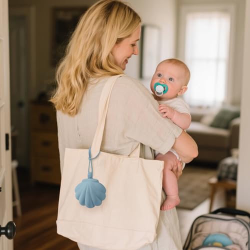CLYMENE Silicone Pacifier Holder Case, Newborn Paci Holder for Diaper Bag & Stroller, Blossom - Image 3