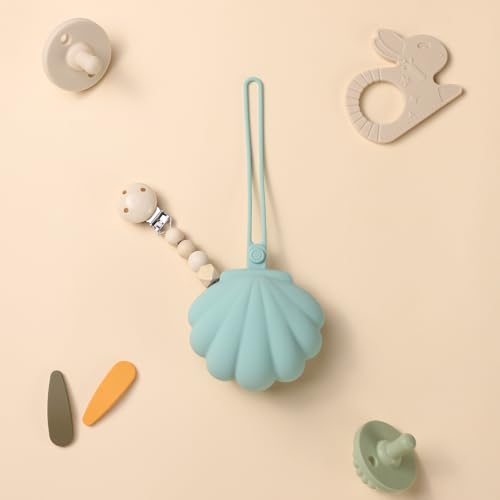 CLYMENE Silicone Pacifier Holder Case, Newborn Paci Holder for Diaper Bag & Stroller, Blossom - Image 5