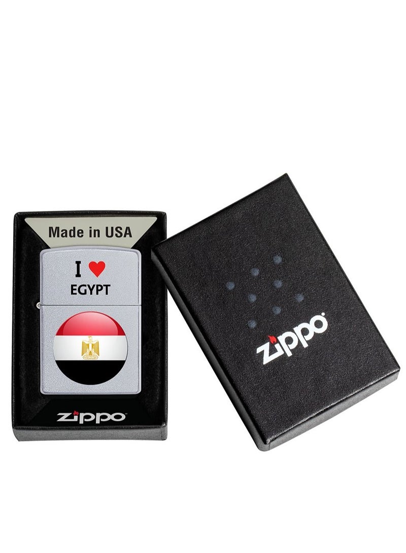 Zippo I love Egypt Design Satin Chrome Windproof Lighter - Image 3