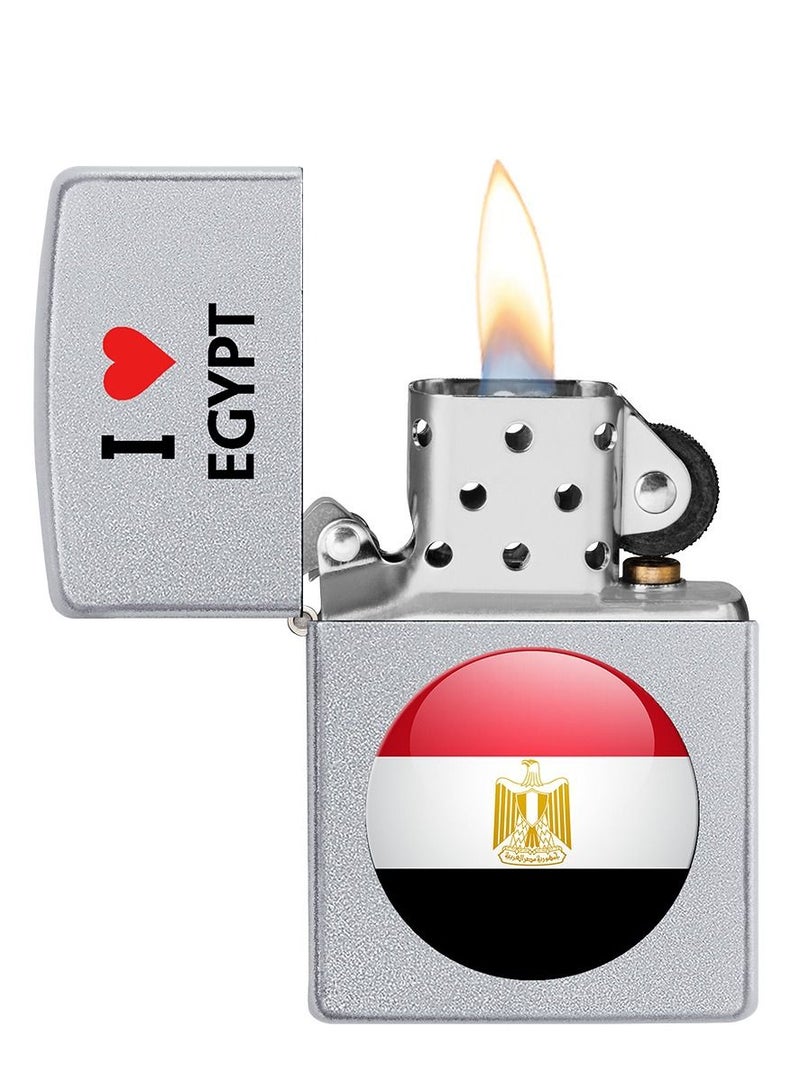 Zippo I love Egypt Design Satin Chrome Windproof Lighter - Image 2