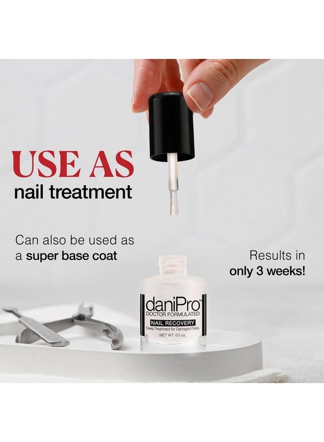DaniPro Doctor-Formulated Nail Recovery, 0.5 Oz - Nail Strengthener Base Coat With Undecylenic Acid, Biotin & Vitamins - Nearly Invisible Satin Finish Base Coat - Nail Hardener For Damaged Nails - Image 5